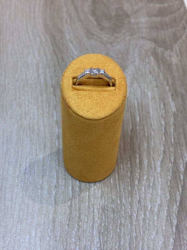 Bague or blanc 18K trilogie diamant princesse 313000131
